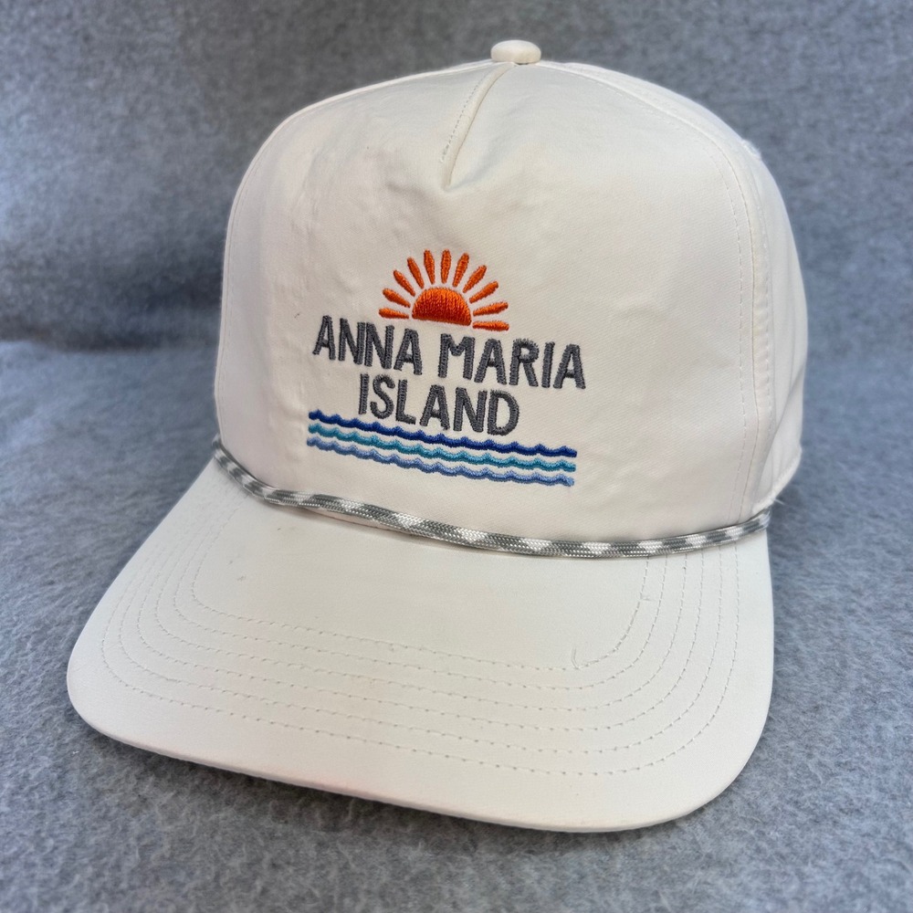 Anna Maria Island Sun Waves Hat White Legacy Snapback Rope Cap OSFM